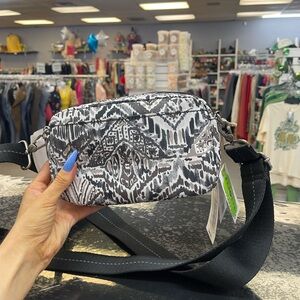 Sakroots Black & White Patterned Crossbody Bag